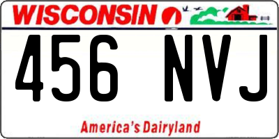 WI license plate 456NVJ
