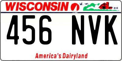 WI license plate 456NVK