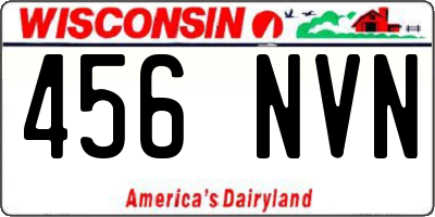 WI license plate 456NVN