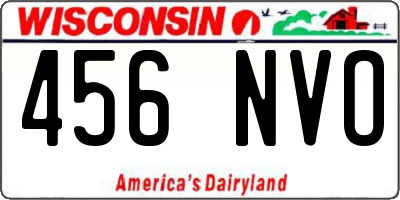 WI license plate 456NVO