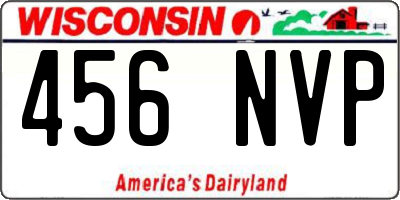 WI license plate 456NVP
