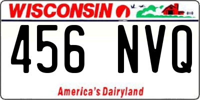 WI license plate 456NVQ