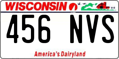 WI license plate 456NVS