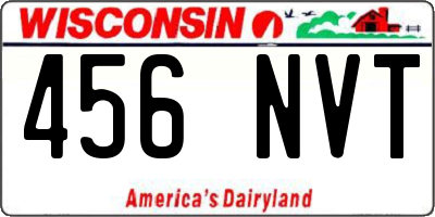 WI license plate 456NVT