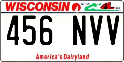 WI license plate 456NVV