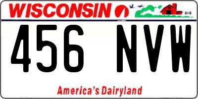 WI license plate 456NVW