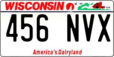 WI license plate 456NVX