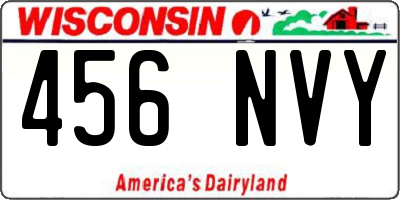 WI license plate 456NVY
