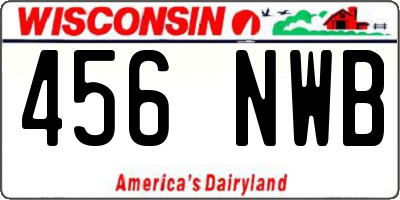WI license plate 456NWB