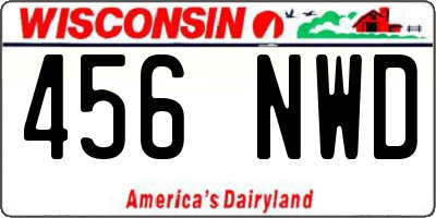 WI license plate 456NWD