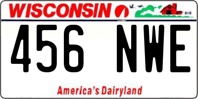 WI license plate 456NWE