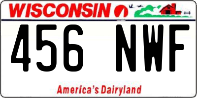 WI license plate 456NWF