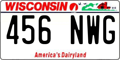 WI license plate 456NWG