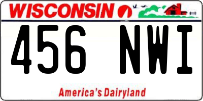 WI license plate 456NWI