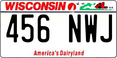 WI license plate 456NWJ