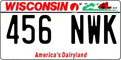 WI license plate 456NWK