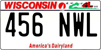 WI license plate 456NWL