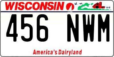 WI license plate 456NWM