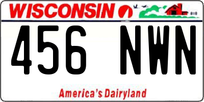 WI license plate 456NWN