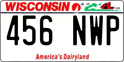 WI license plate 456NWP