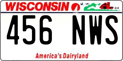 WI license plate 456NWS