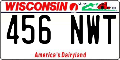 WI license plate 456NWT