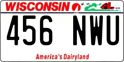 WI license plate 456NWU