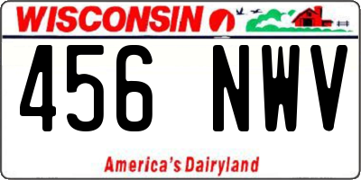 WI license plate 456NWV
