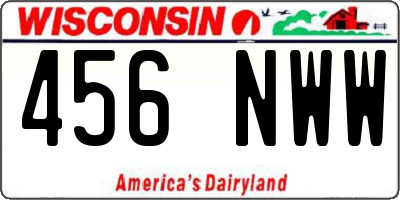 WI license plate 456NWW