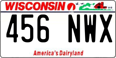 WI license plate 456NWX
