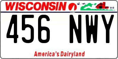 WI license plate 456NWY