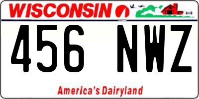 WI license plate 456NWZ