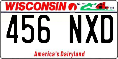 WI license plate 456NXD