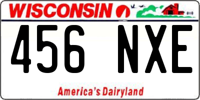 WI license plate 456NXE
