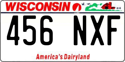 WI license plate 456NXF