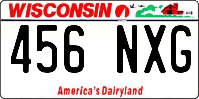 WI license plate 456NXG