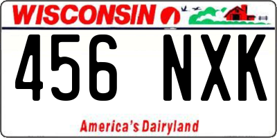 WI license plate 456NXK