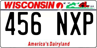 WI license plate 456NXP