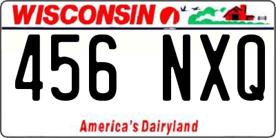 WI license plate 456NXQ