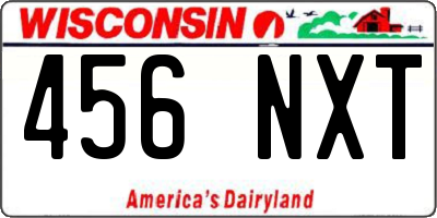 WI license plate 456NXT