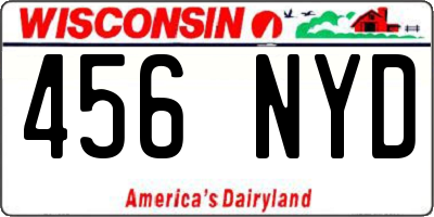 WI license plate 456NYD
