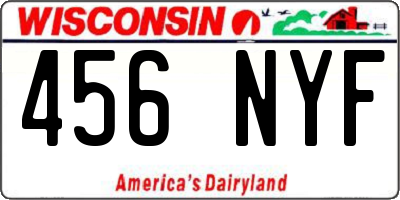 WI license plate 456NYF