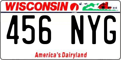 WI license plate 456NYG