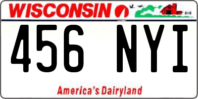 WI license plate 456NYI
