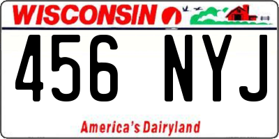 WI license plate 456NYJ