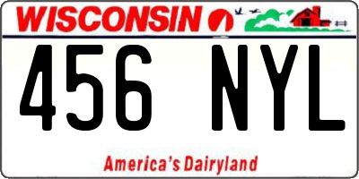 WI license plate 456NYL