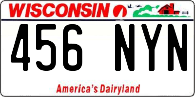 WI license plate 456NYN