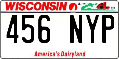 WI license plate 456NYP