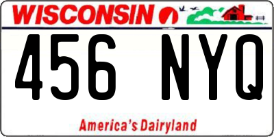 WI license plate 456NYQ