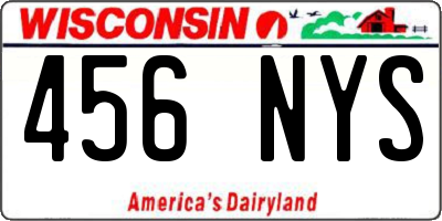 WI license plate 456NYS